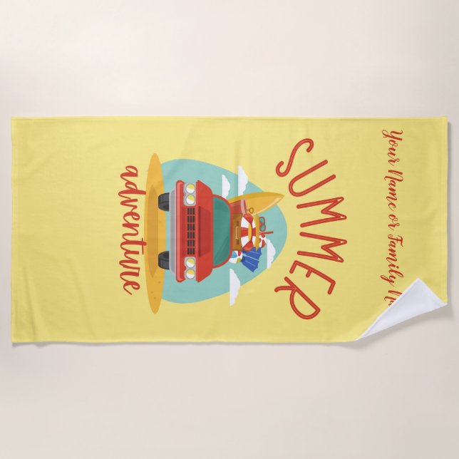 Individuelle Name Familienurlaub Sommerurlaub Strandtuch (Vorderseite)