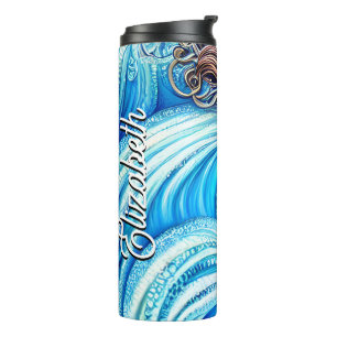 Individuelle Name Fantasy Ocean Wave Goddess Thermosbecher