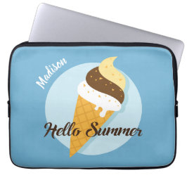 Individuelle Name & Farbe Eiscreme Hallo Laptop-Är Laptopschutzhülle