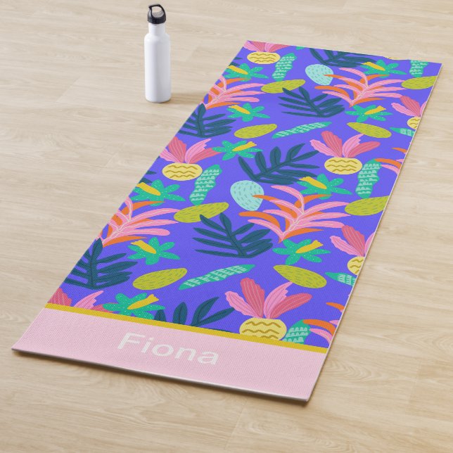 Individuelle Name farbenfroh blumenblau Moderne ni Yogamatte (Beispiel)