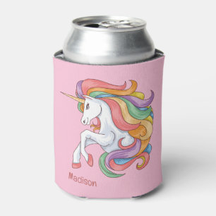 Individuelle Name Farbenfrohe Einhorn Dosenkühler