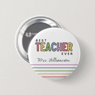 Individuelle Name Farbenfrohe Lehrer Wertgutschein Button