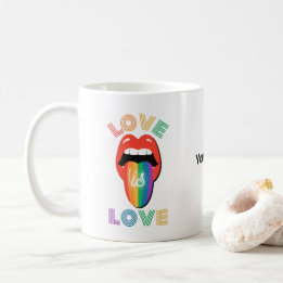 Individuelle Name farbenfrohe LGBTQ Monat Kaffeetasse