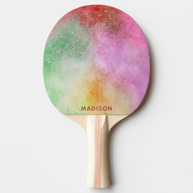 Individuelle Name-Farbexplosion Ping Pong Paddel Tischtennis Schläger (Vorderseite)