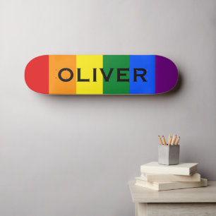 Individuelle Name Farbige LGBTQ-Gay Pride-Fahne Skateboard