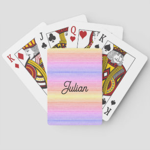 Individuelle Name - farbige Streifen Spielkarten