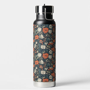 Individuelle Name Farbiges Blume Muster Trinkflasche