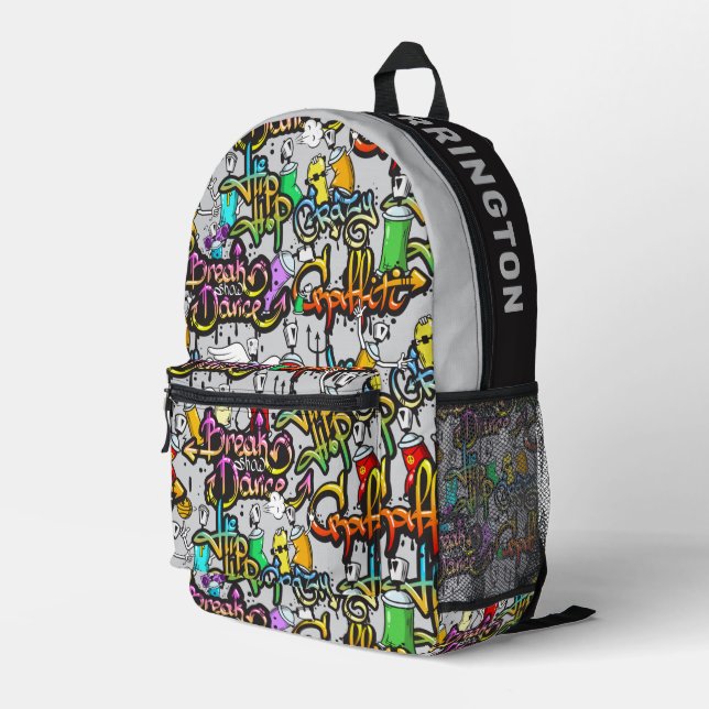 Individuelle Name Farbiges Hiphop-Muster Bedruckter Rucksack (Rückseitige Ecke Rechts)