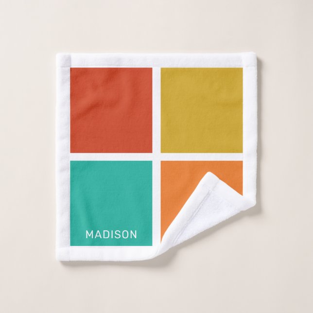 Individuelle Name-Farbquadrate Waschlappen (Waschlappen)