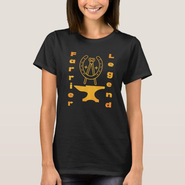 Individuelle Name Farrier Legend Yellow Anvil Hors T-Shirt (Vorderseite)