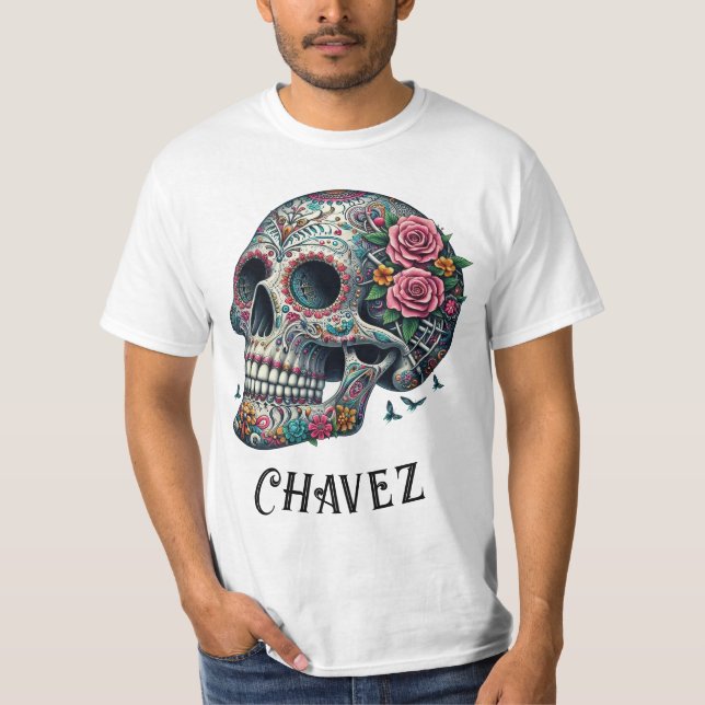 Individuelle Name Feier von Leben und Tod T-Shirt (Vorderseite)