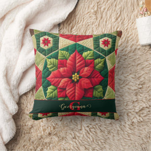 Individuelle Name Festivals Blumenpatchwork Poinse Kissen