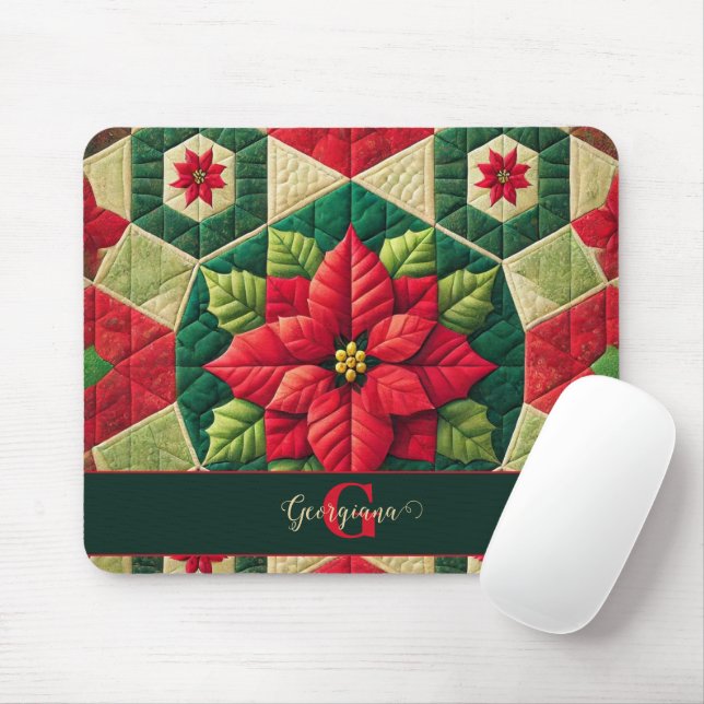 Individuelle Name Festivals Blumenpatchwork Poinse Mousepad (Mit Mouse)