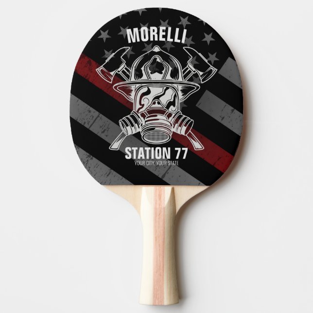 Individuelle Name Feuerwehr Tischtennis Schläger (Vorderseite)