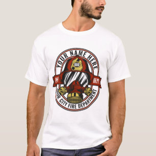 Individuelle NAME Feuerwehrhelm-Maske Feuerrettung T-Shirt