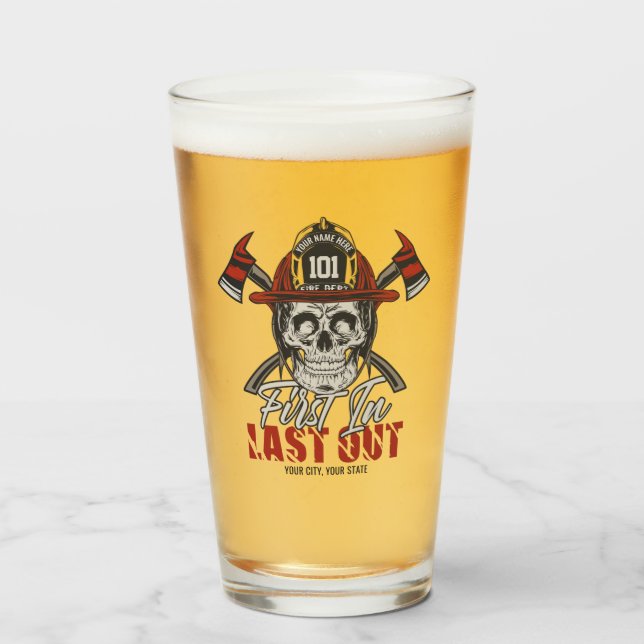 Individuelle Name Feuerwehrmann als Erster letzter Glas (Vorne (Gefüllt))