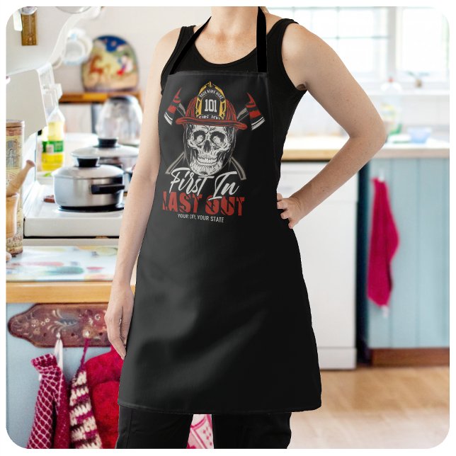 Individuelle Name Feuerwehrmann als Erster letzter Schürze (Von Creator hochgeladen)