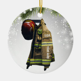 Individuelle Name-Feuerwehrmann-Geschenkfeuer und  Keramik Ornament