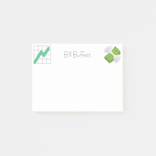 Individuelle Name | Finanzielle Emojis Post-it Klebezettel (Vorderseite)