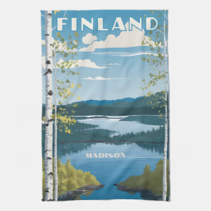 Individuelle Name Finnland - Naturdarstellung Geschirrtuch