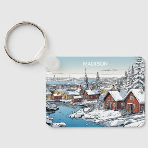 Individuelle Name Finnland Wintertäuschung Schlüsselanhänger