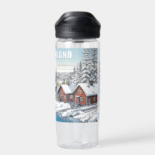 Individuelle Name Finnland Wintertäuschung Trinkflasche