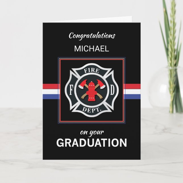 Individuelle Name Fire Department Academy Abschlus Karte (Vorderseite)