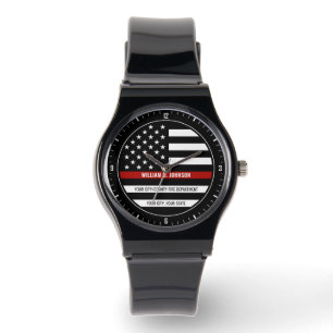 Individuelle Name FireFighter Thin Red Line Feuerw Armbanduhr