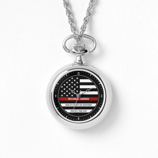Individuelle Name FireFighter Thin Red Line Feuerw Armbanduhr (Vorderseite)