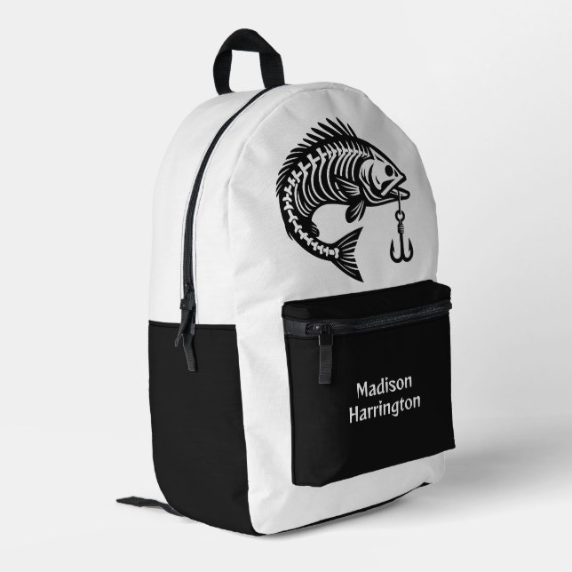 Individuelle Name Fish Bedruckter Rucksack (Rückseitige Ecke links)