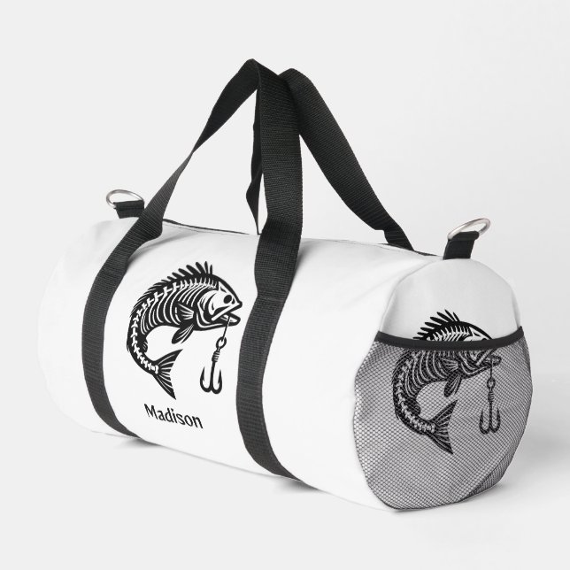 Individuelle Name Fish Duffle Bag (Rechte Ecke)