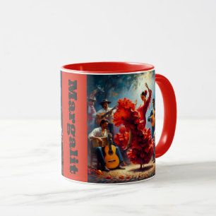 Individuelle Name Flamenco Latina Tanzabend Spanis Tasse