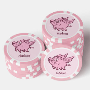Individuelle Name Fliegende Schweine Pokerchips