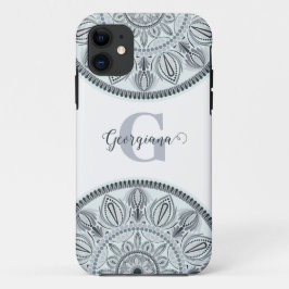 Individuelle Name Floral Harmony Gray Monotone Man Case-Mate iPhone Hülle