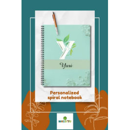 Individuelle Name Floral Journal in Soft Blue Notizbuch
