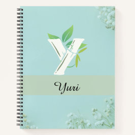 Individuelle Name Floral Journal in Soft Blue Notizbuch