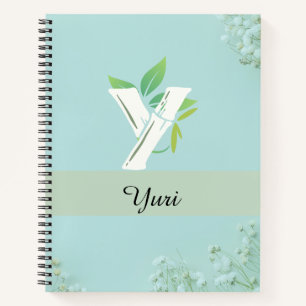 Individuelle Name Floral Journal in Soft Blue Notizbuch