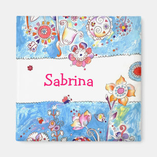 Individuelle Name Floral Magnet