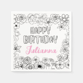 Individuelle Name Floral Napkins Serviette