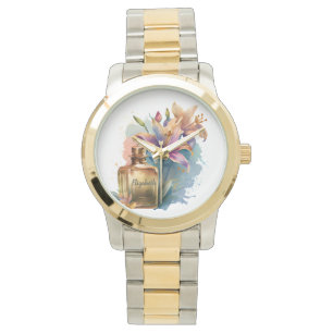 Individuelle Name Floral Parfüm Flasche eWatch Armbanduhr