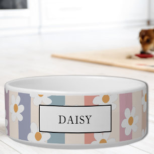 Individuelle Name Floral Pastell Streifen Pet Napf