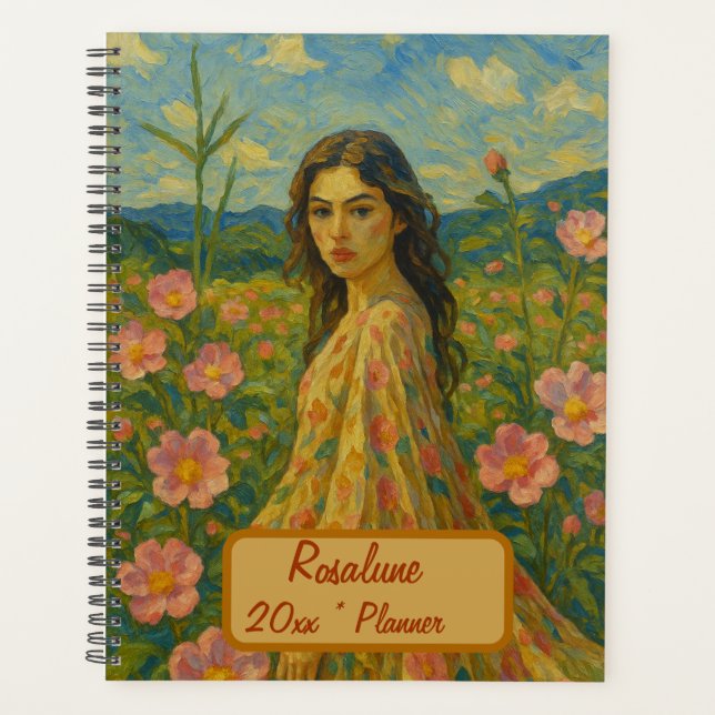 Individuelle Name Floral Planner Planer (Vorderseite)