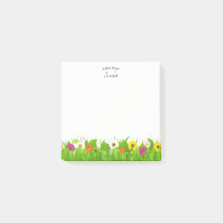 Individuelle Name Floral Post-it Klebezettel