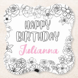 Individuelle Name Floral Untersetzer