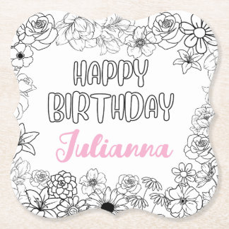 Individuelle Name Floral Untersetzer