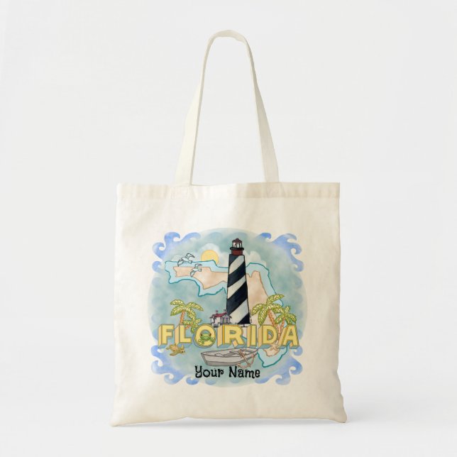 Individuelle Name Florida Lighthouse Tragetasche (Vorne)