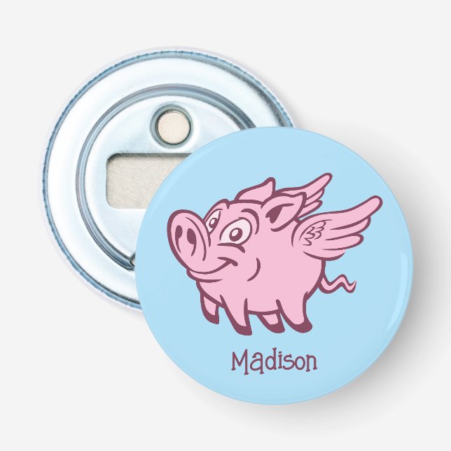 Individuelle Name Flying Pig Flaschenöffner (Vorderseite)