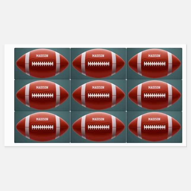 Individuelle Name Football Etiketten (Blatt)