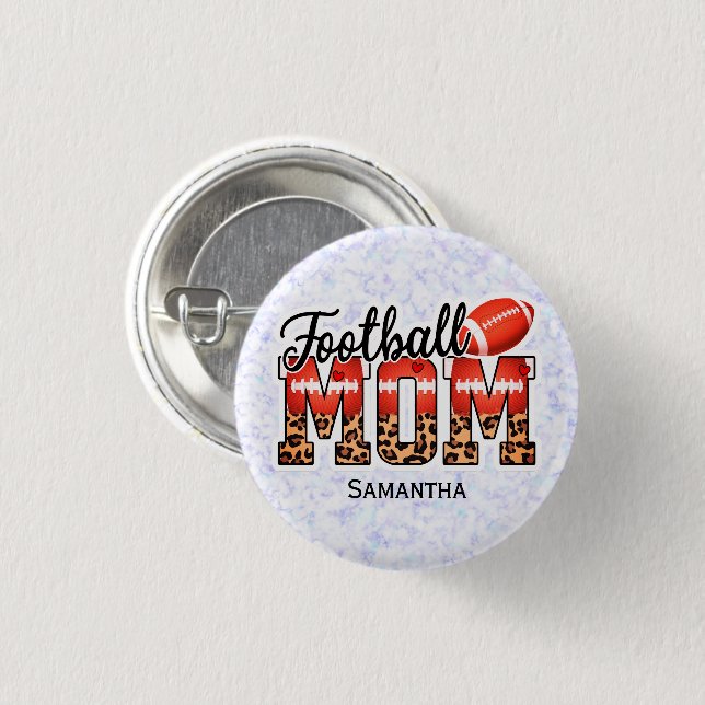 Individuelle Name Football Mama | Muttertag Button (Vorne & Hinten)