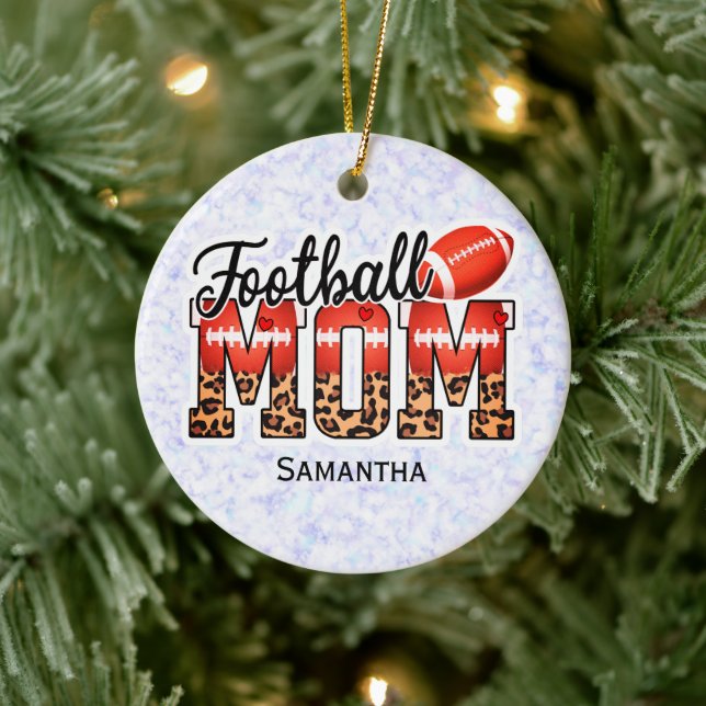 Individuelle Name Football Mama | Muttertag Keramik Ornament (Baum)
